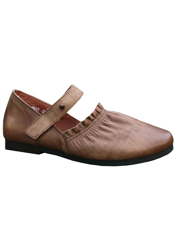 Chaussures Plates Faites À La Main En Cuir Rétro Pour Femmes