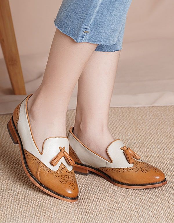 Chaussures Oxford Vintage De Couleur Assortie Pour Femme 2022