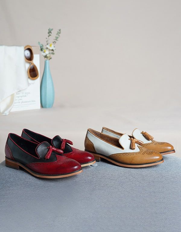 Chaussures Oxford Vintage De Couleur Assortie Pour Femme 2022